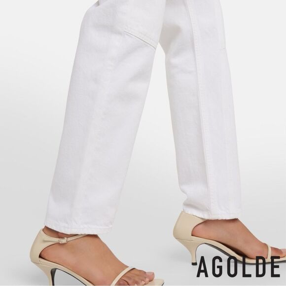 AGOLDE **NWT** Cooper High-Rise Denim Cargo Pants in Milkshake White - Picture 8 of 13
